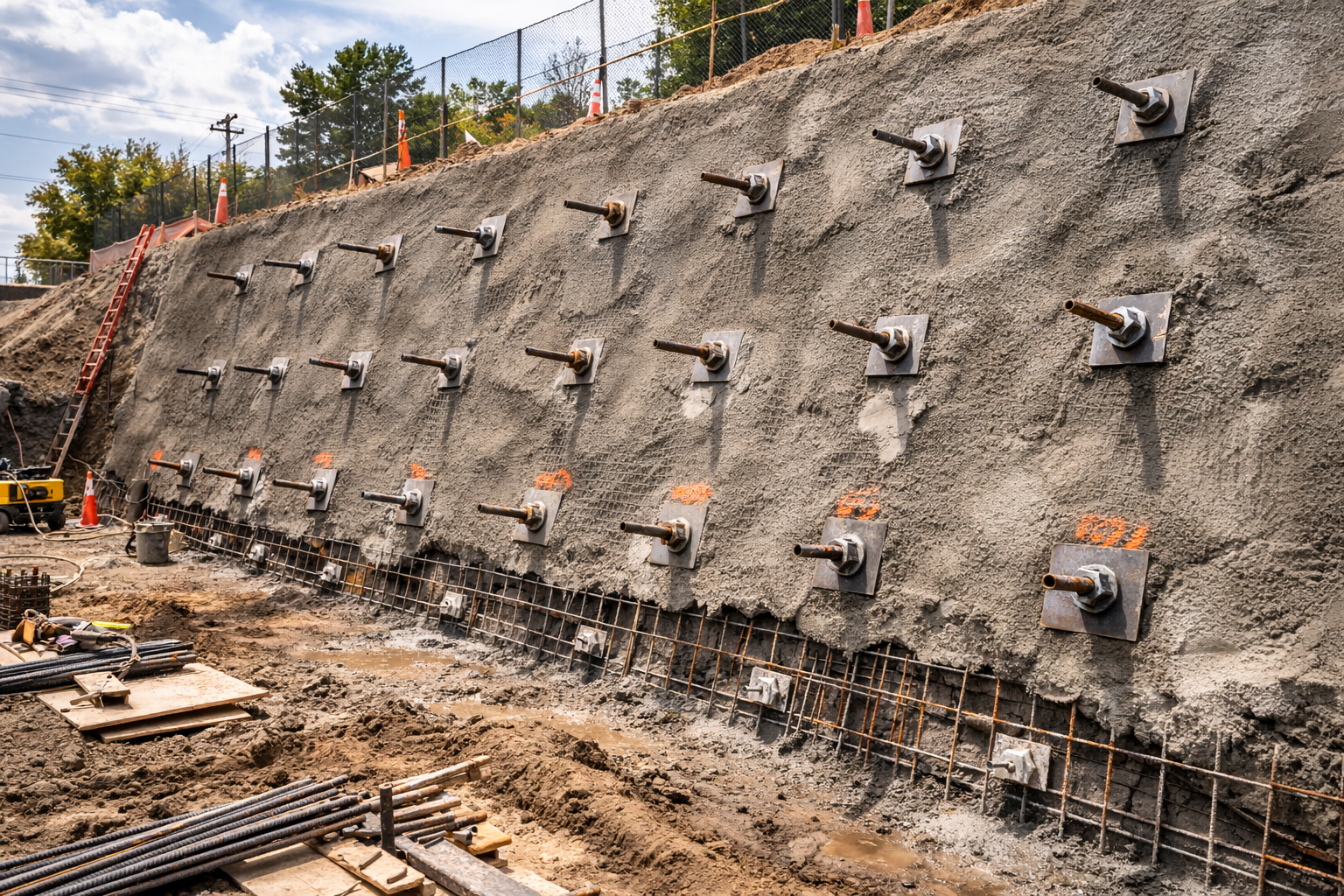 Soil nail wall installation by Rocky Mountain Micropiles in Utah