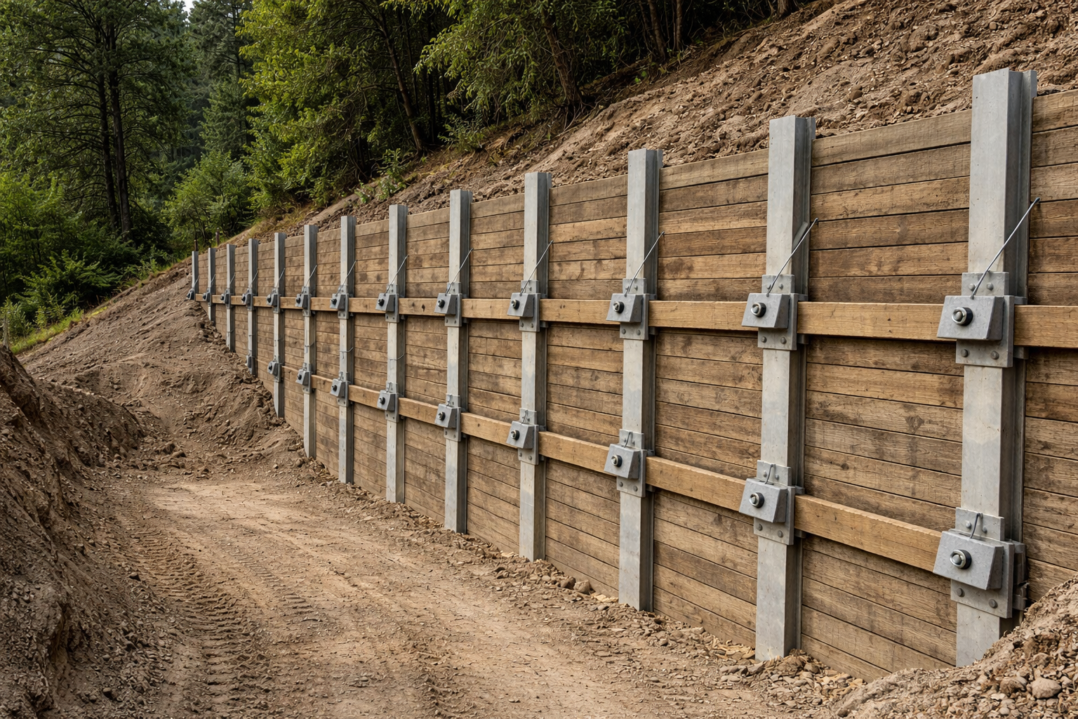 Soldier pile wall installation by Rocky Mountain Micropiles in Utah