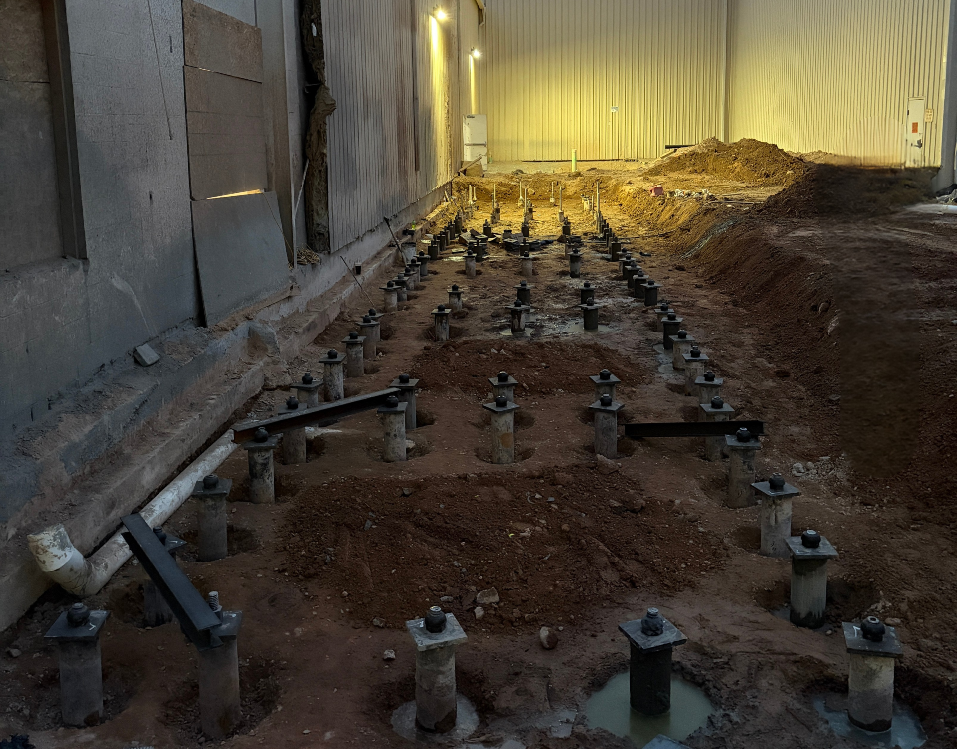 Micropile array for industrial silo foundation support by Rocky Mountain Micropiles